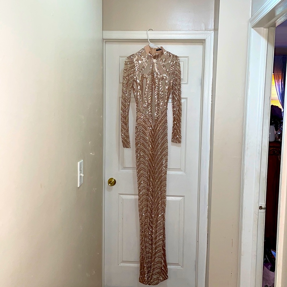 Champagne Embroidered Gown